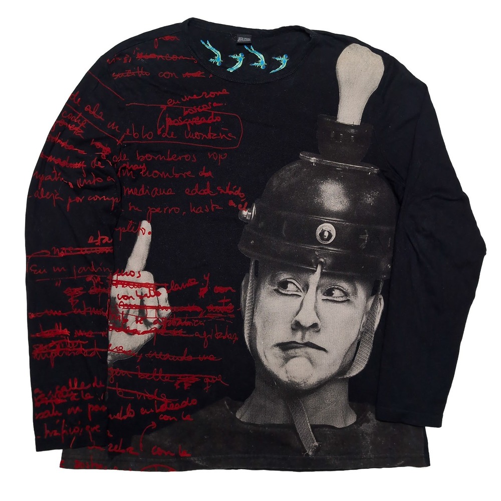 DESIGUAL Cirque Du Soleil Shirt Mens L Black Excellent Graphic Long Sleeve Tee